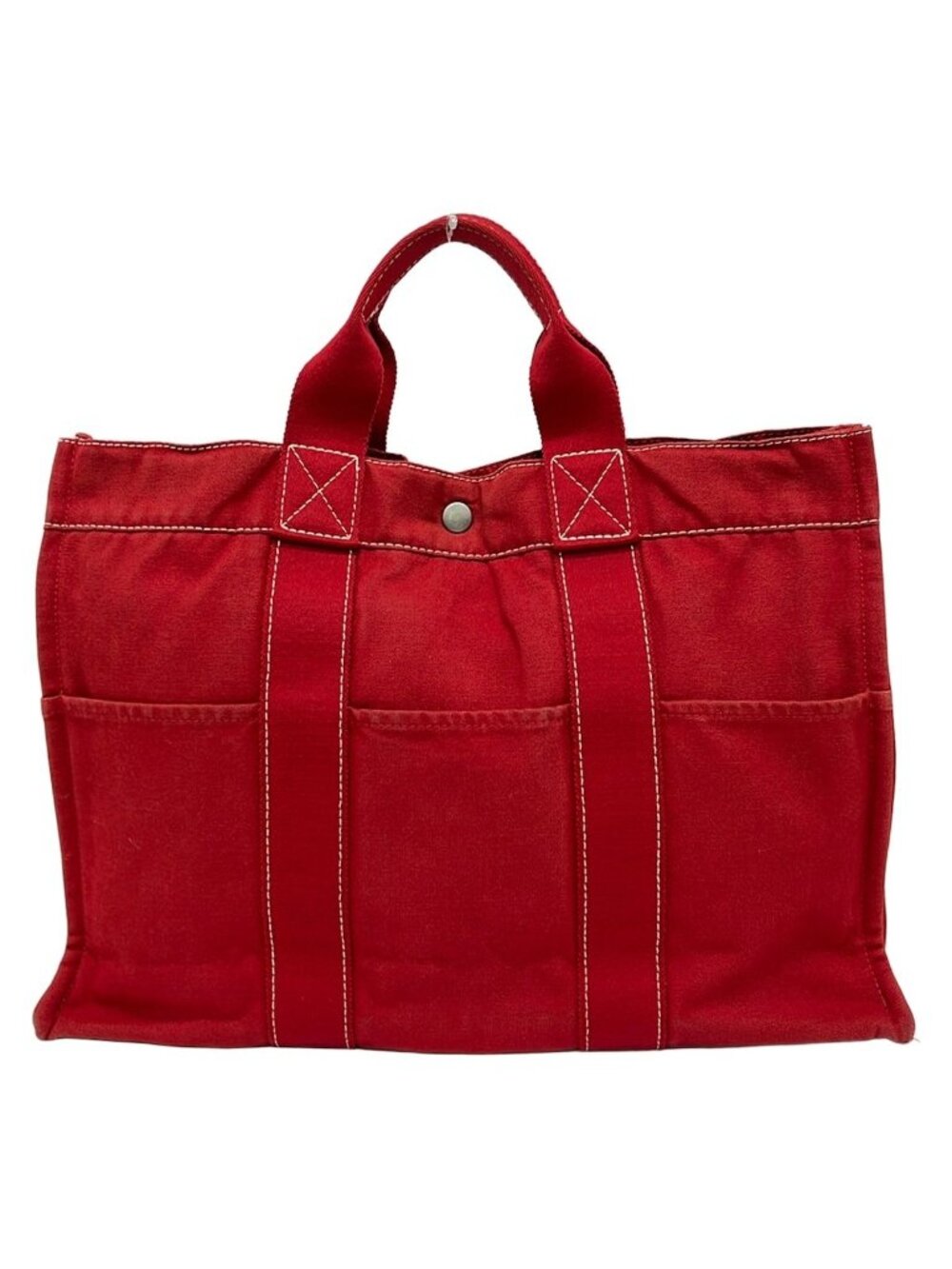 Hermes Tote Sac Deauville MM Red - Picture 3 of 10